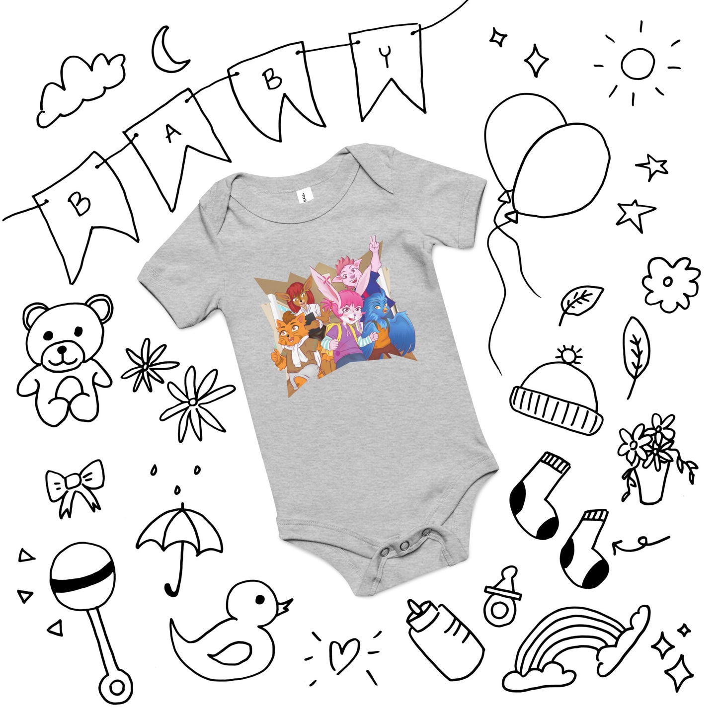 Bridget Characters - Baby short sleeve one piece - Bridget Kimble