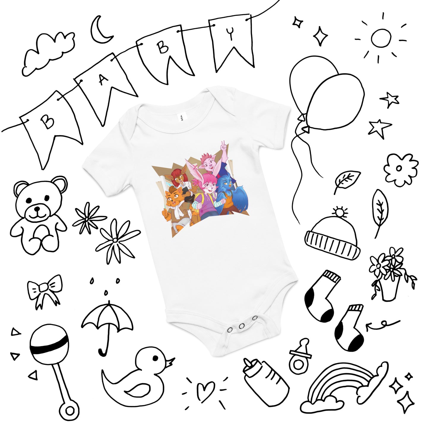 Bridget Characters - Baby short sleeve one piece - Bridget Kimble