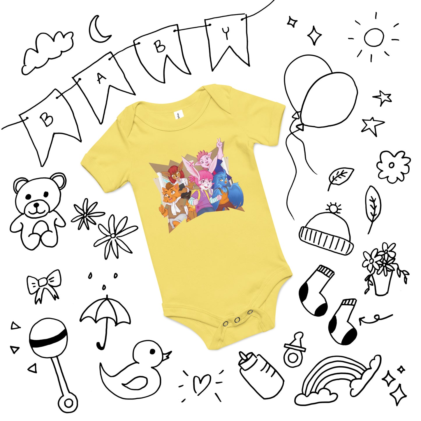 Bridget Characters - Baby short sleeve one piece - Bridget Kimble